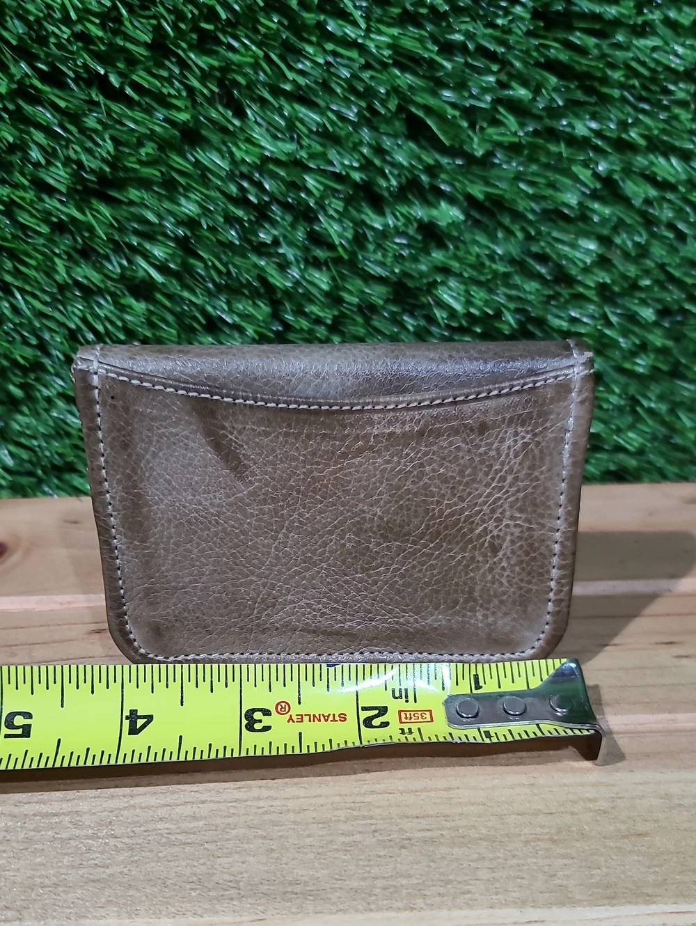 Bed Stu Jeor Leather Card Wallet / Taupe Rustic NWT